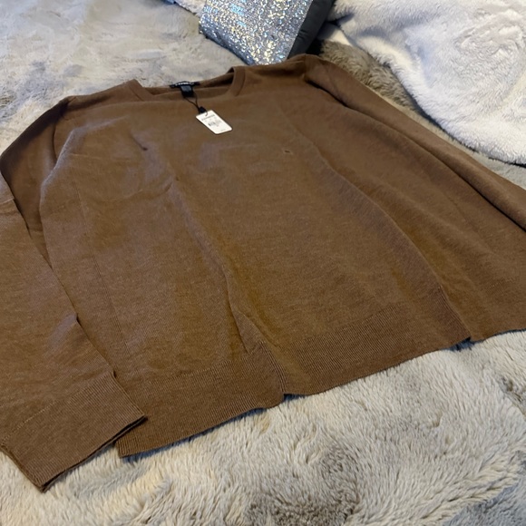 Nwt - express merino wool crew neck sweater size xxl color coffee bean - Picture 9 of 11